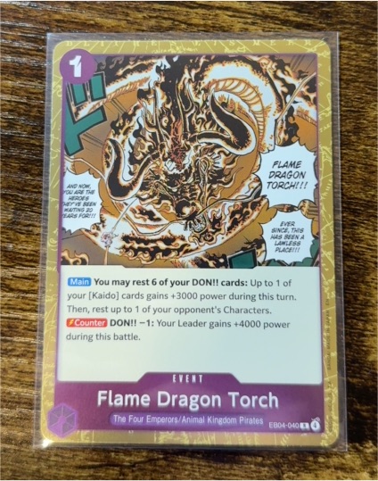 One Piece The Azure Sea's Seven EB04-040 Flame Dragon Torch — front