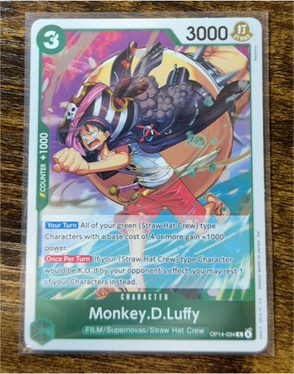One Piece The Azure Sea's Seven #OP14-034 Monkey.D.Luffy — front