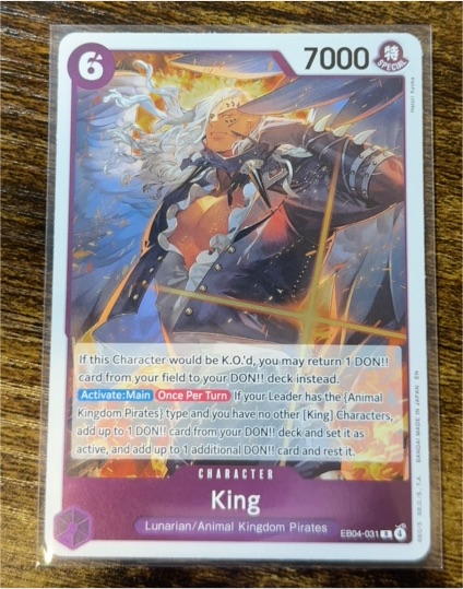 One Piece CCG King EB04-031 The Azure Sea's Seven — front