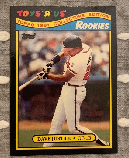 1991 Topps Toys'R'Us Rookies #14 Dave Justice — front