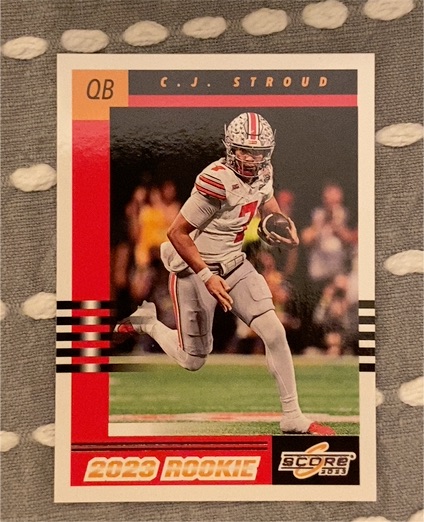 2023 Panini Score #2 C.J. Stroud 2003 Throwback Rookie — front