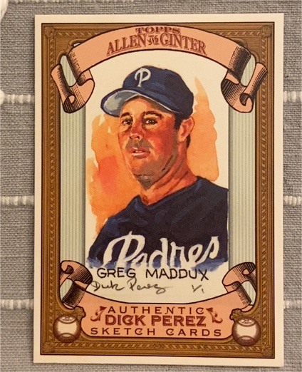 2007 Topps Allen & Ginter #23 Greg Maddux Dick Perez Sketch — front