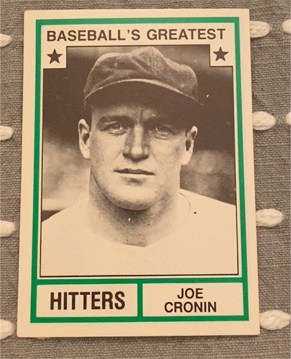 1982 TCMA Baseball's Greatest Hitters #40 Joe Cronin — front
