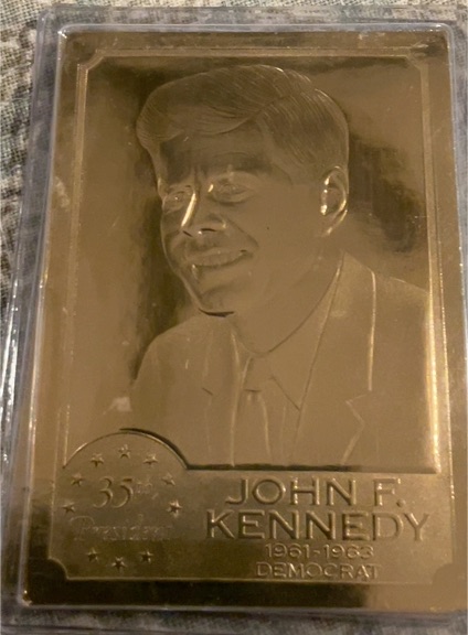 John F. Kennedy 35th President Danbury Mint Gold Card — front