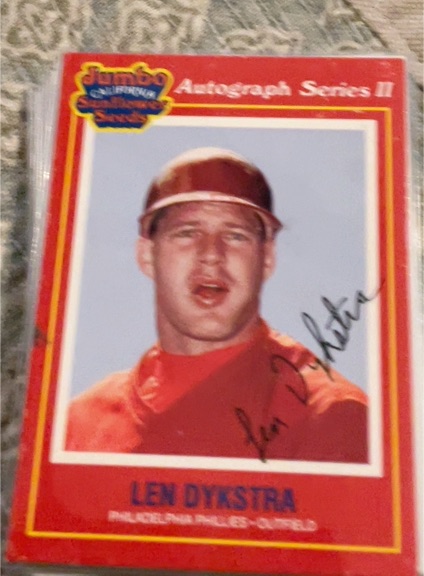 1991 Jumbo California Sunflower Seeds #9 Len Dykstra — front