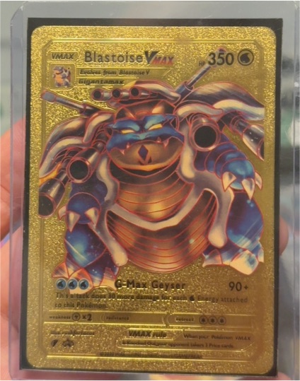 2020 Pokemon TCG Blastoise VMAX Gold Foil Fan Art — front