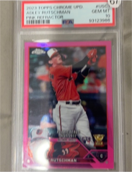 2023 Topps Chrome Update #USC1 Adley Rutschman Pink Refractor Rookie Card — front