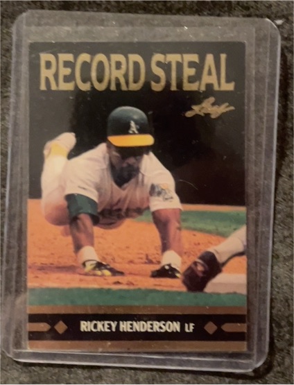 1991 Leaf Gold Moments #BC26 Rickey Henderson Record Steal — front