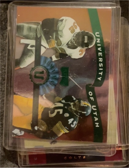 1999 Playoff Prestige EXP #AM18 Jamal Anderson /C Fuamatu-Ma'afala Alma Maters — front