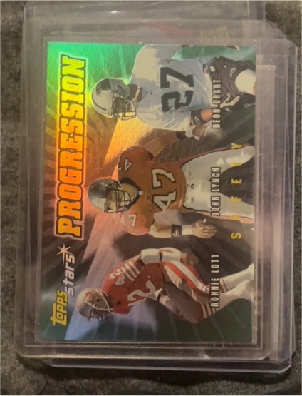 2000 Topps Stars Progression #P3 Ronnie Lott / John Lynch / Deon Grant — front