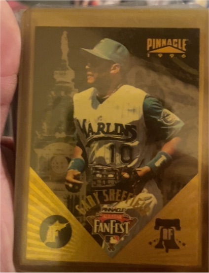 1996 Pinnacle FanFest #17 Gary Sheffield — front