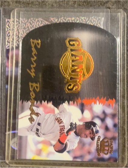 1998 Pacific Crown Collection Team Checklist #14 Barry Bonds — front