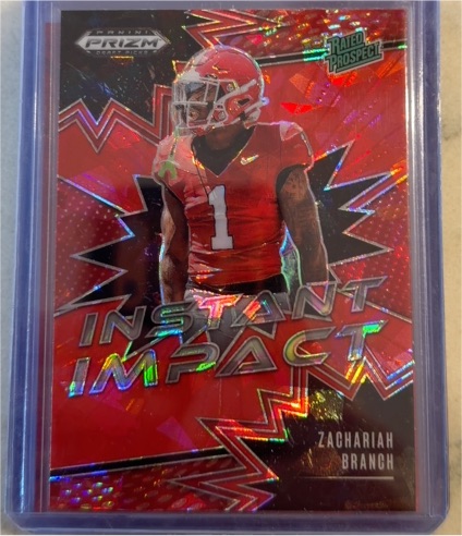 2025 Panini Prizm Draft Picks #II-ZBH Zachariah Branch Instant Impact Red Ice Prizm — front