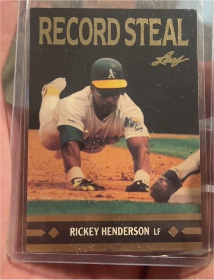 1991 Leaf #BC26 Rickey Henderson Record Steal — front