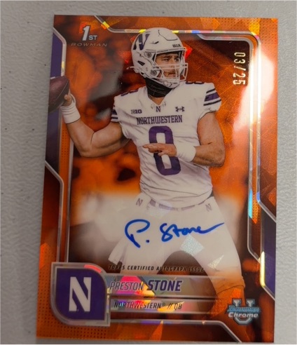 2025 Bowman Chrome University #BCA-PS Preston Stone — front