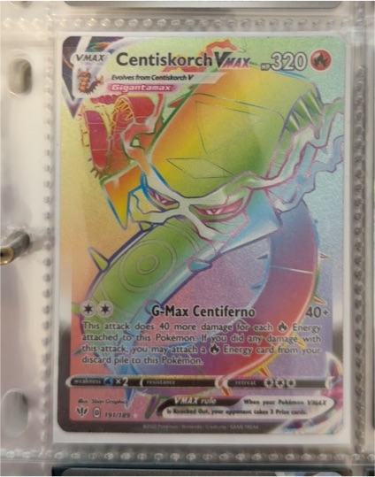2020 Pokemon Darkness Ablaze #191 Centiskorch VMAX — front
