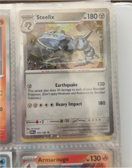 2023 Pokémon SV04: Paradox Rift #125 Steelix — front
