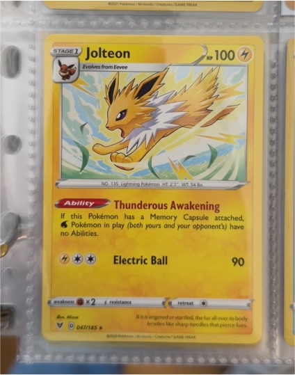 2020 Pokémon Vivid Voltage #047 Jolteon — front