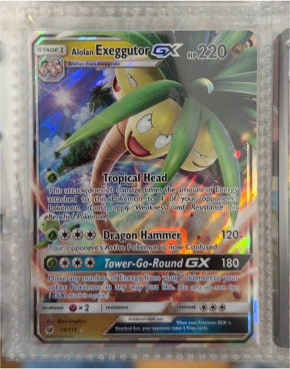 2017 Pokémon Sun & Moon Crimson Invasion #74 Alolan Exeggutor GX — front