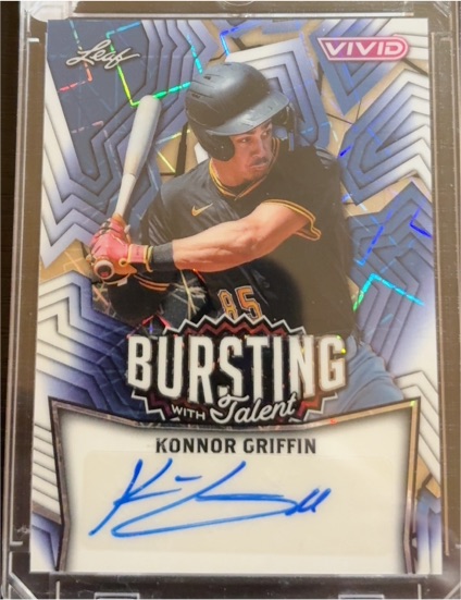 2025 Leaf Vivid #TA-KG1 Konnor Griffin Bursting With Talent Auto — front