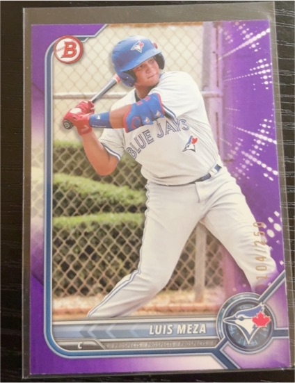 2022 Bowman Draft #BD-89 Luis Meza Purple /250 — front