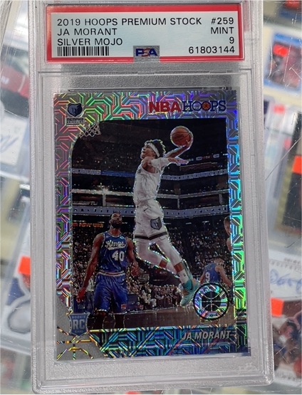 2019 Hoops Premium Stock #259 Ja Morant Silver Mojo — front