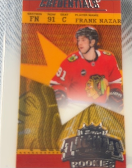 2024-25 UD Credentials Acetate Retro Ticket Access Rookies Frank Nazar #RTR-FN — front