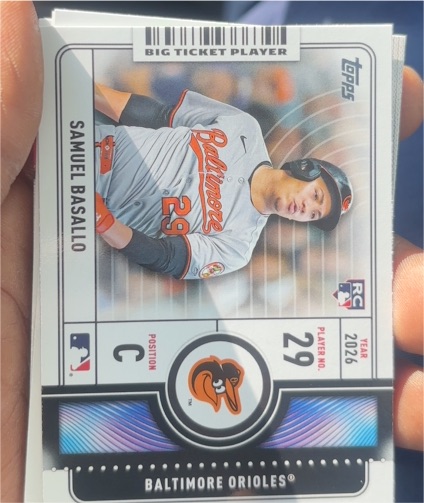 2026 Topps Series 1 Big Ticket Player #BTP-25 Samuel Basallo — front