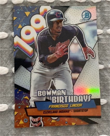 2018 Bowman Chrome #BB-FL Francisco Lindor Bowman Birthdays — front