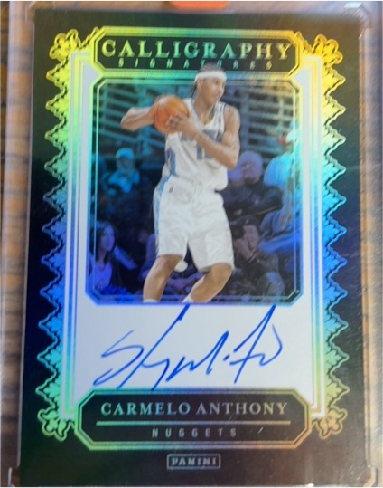 2024 Panini Calligraphy Signatures #CAL-ANTH Carmelo Anthony — front