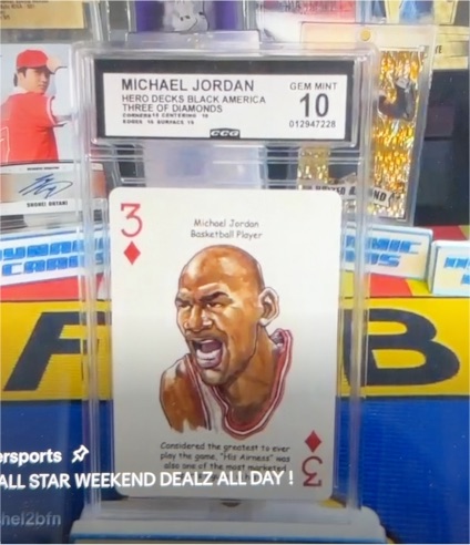 2005 Hero Decks Black America Three of Diamonds Michael Jordan — front