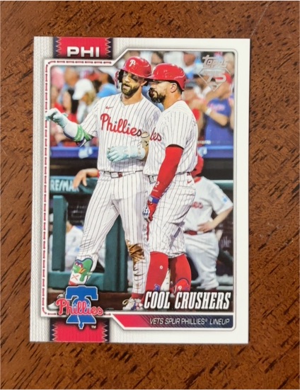 2026 Topps Series 1 #197 Bryce Harper and Kyle Schwarber Cool Crushers — front