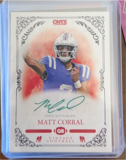 2022 Onyx Vintage Football Auto #VA-MC Matt Corral — front