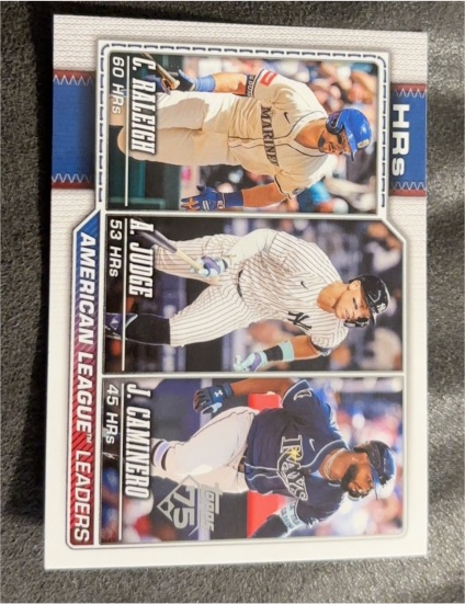 2026 Topps Series 1 #38 Cal Raleigh / Aaron Judge / Junior Caminero — front