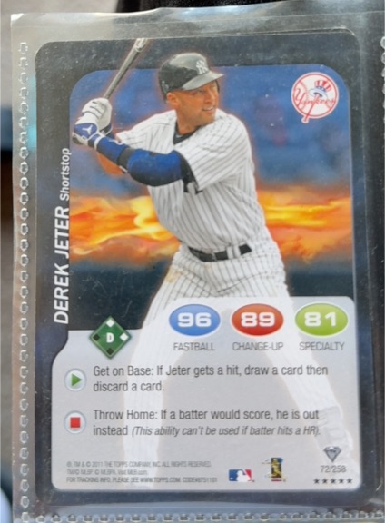 2011 Topps Attax #72 Derek Jeter — front