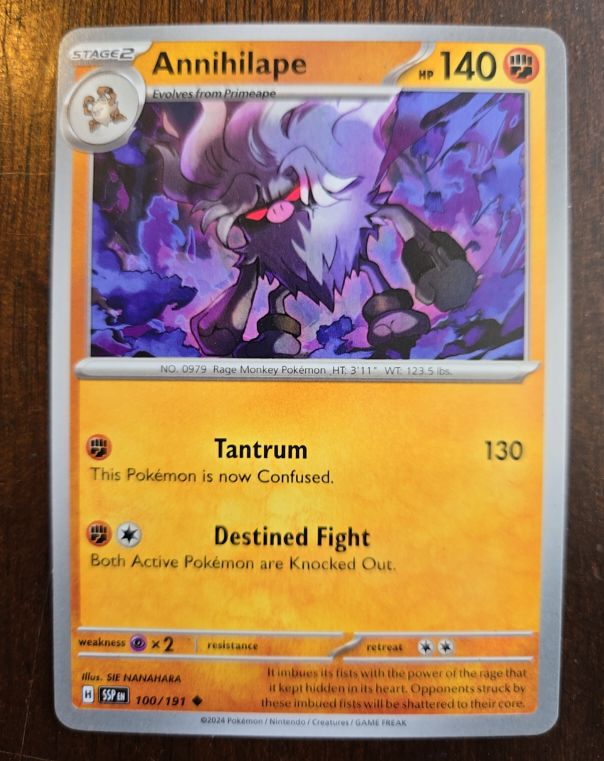 2024 Pokémon SV08: Surging Sparks #100 Annihilape — front