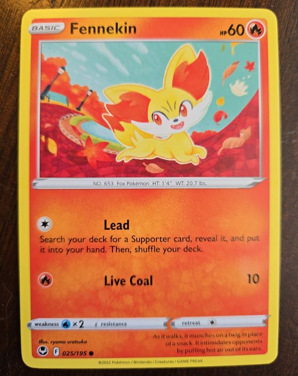 2022 Pokemon Sword & Shield: Silver Tempest #025 Fennekin — front
