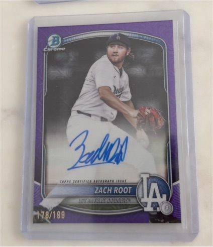 2025 Bowman Draft Chrome #BMA-ZR Zach Root — front