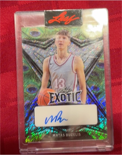 2022-23 Leaf Exotic #BA-MB3 Matas Buzelis — front