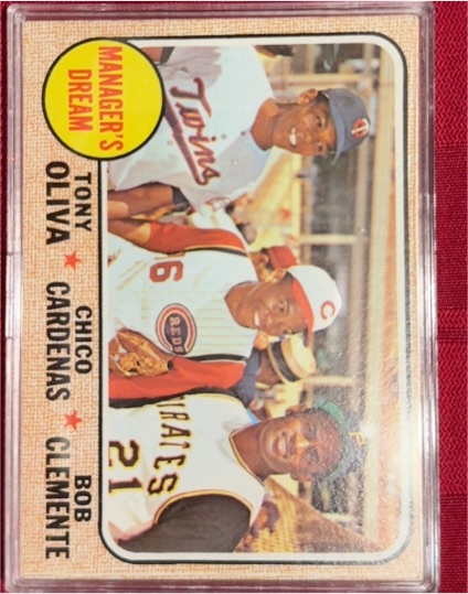 1968 Topps #480 Manager's Dream Tony Oliva/Chico Cardenas/Roberto Clemente — front