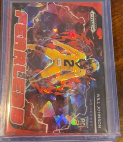 2025 Panini Prizm Draft Picks #F-WJN Will Johnson Fearless Gold Ice — front