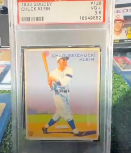 1933 Goudey #128 Chuck Klein — front