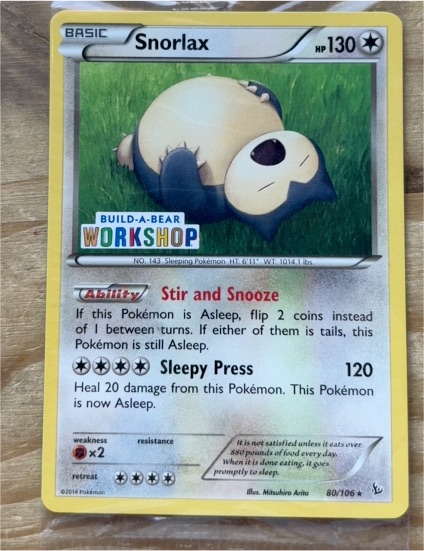 2014 Pokémon XY Flashfire #80 Snorlax — front