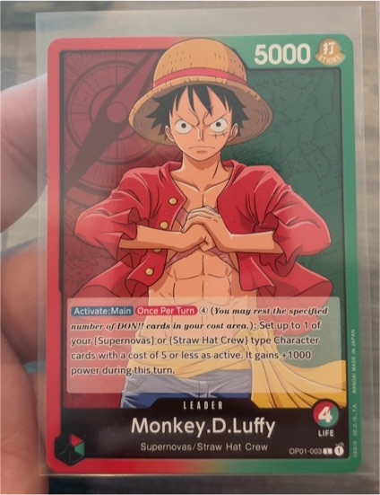 One Piece Card Game Romance Dawn OP01-003 Monkey D Luffy Leader Pre Errata — front