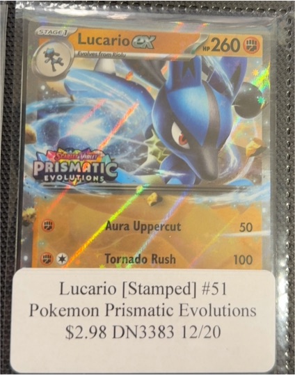 2016 Pokemon Prismatic Evolutions #51 Lucario ex — front
