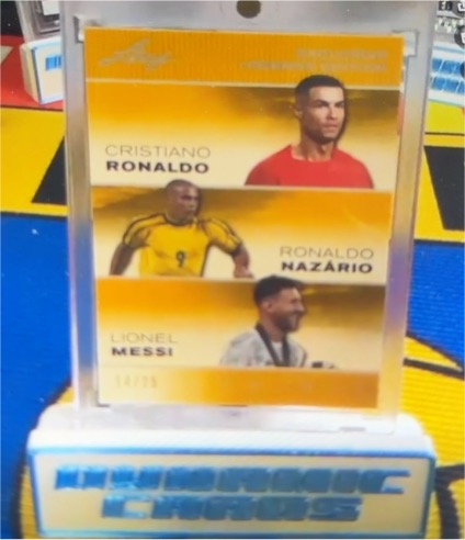 2024 Leaf Legends Triple #ELE-10 Cristiano Ronaldo / Ronaldo Nazario / Lionel Messi — front