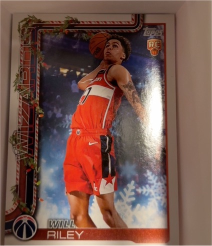 2025-26 Topps Holiday #H181 Will Riley RC Washington Wizards — front