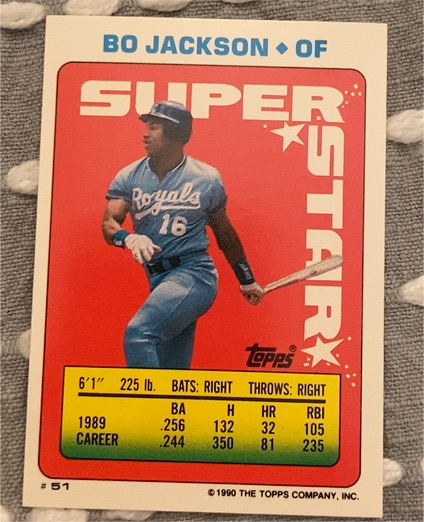 1990 Topps Super Star Stickers #51 Bo Jackson — front