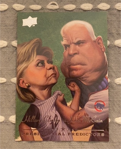 2008 Upper Deck Presidential Predictors #PP-10A Hillary Clinton vs. John McCain — front