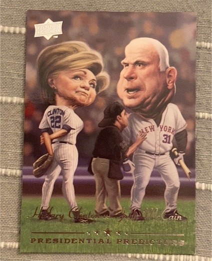 2008 Upper Deck Presidential Predictors #PP-14A Hillary Clinton vs John McCain — front